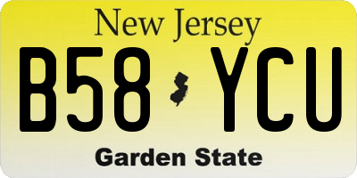 NJ license plate B58YCU