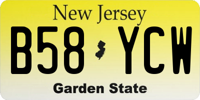 NJ license plate B58YCW