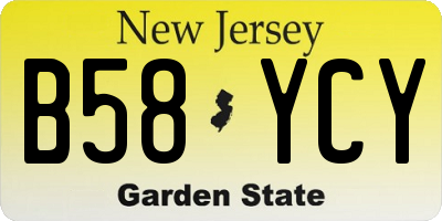 NJ license plate B58YCY