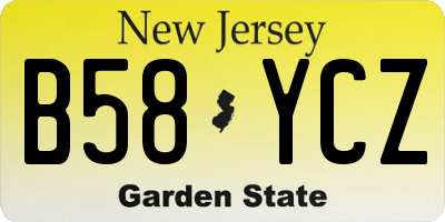 NJ license plate B58YCZ