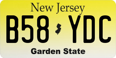 NJ license plate B58YDC