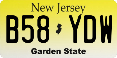 NJ license plate B58YDW