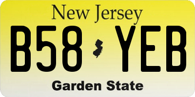 NJ license plate B58YEB