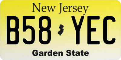 NJ license plate B58YEC