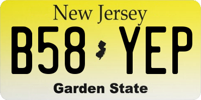 NJ license plate B58YEP