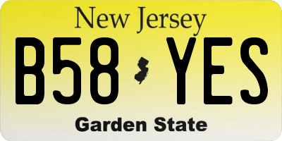 NJ license plate B58YES