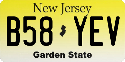 NJ license plate B58YEV