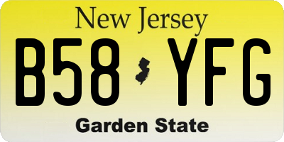 NJ license plate B58YFG