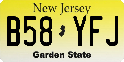 NJ license plate B58YFJ