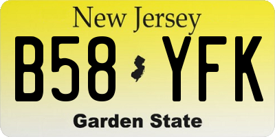 NJ license plate B58YFK