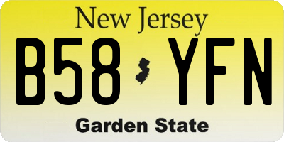 NJ license plate B58YFN