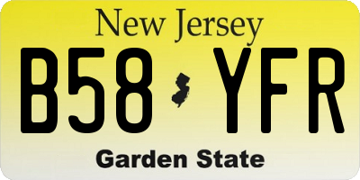 NJ license plate B58YFR