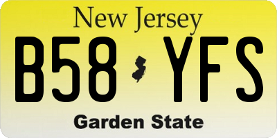 NJ license plate B58YFS
