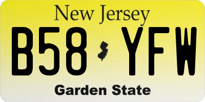 NJ license plate B58YFW