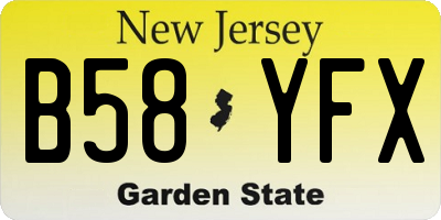 NJ license plate B58YFX