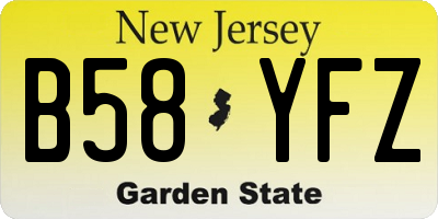 NJ license plate B58YFZ