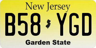 NJ license plate B58YGD