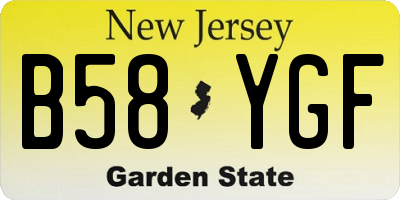 NJ license plate B58YGF