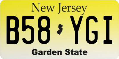 NJ license plate B58YGI