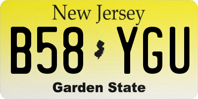 NJ license plate B58YGU