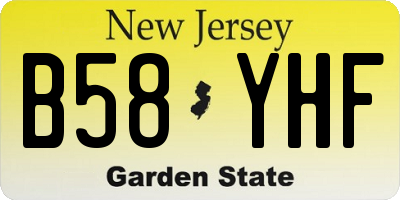 NJ license plate B58YHF