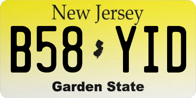 NJ license plate B58YID