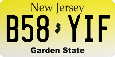 NJ license plate B58YIF