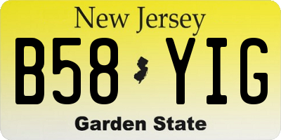 NJ license plate B58YIG