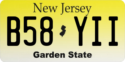 NJ license plate B58YII