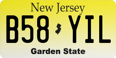 NJ license plate B58YIL