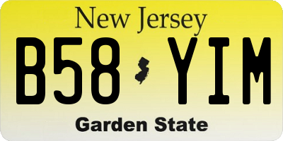 NJ license plate B58YIM