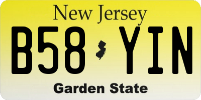 NJ license plate B58YIN