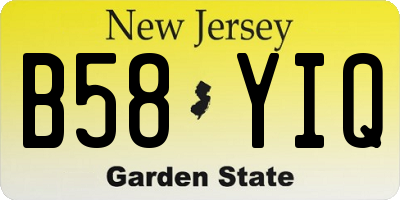 NJ license plate B58YIQ