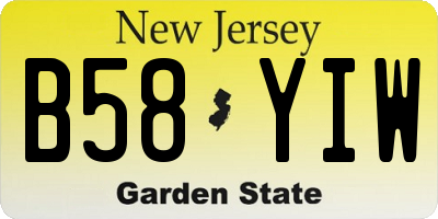 NJ license plate B58YIW