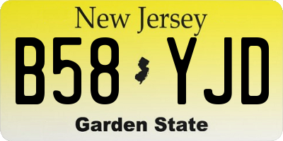 NJ license plate B58YJD