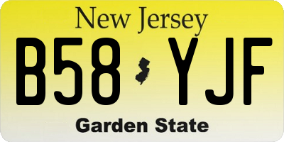NJ license plate B58YJF