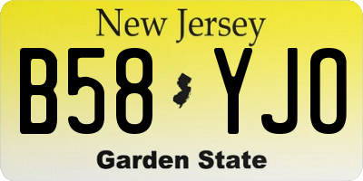 NJ license plate B58YJO