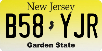 NJ license plate B58YJR