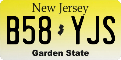 NJ license plate B58YJS