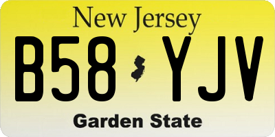 NJ license plate B58YJV