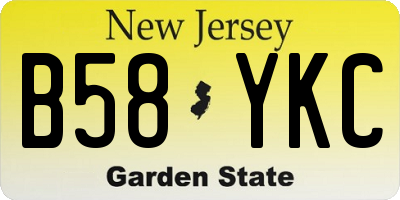 NJ license plate B58YKC