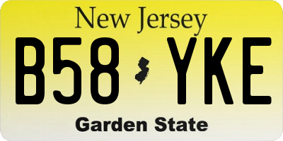 NJ license plate B58YKE
