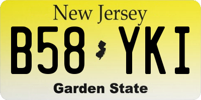 NJ license plate B58YKI