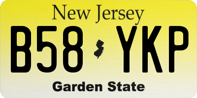 NJ license plate B58YKP