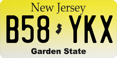 NJ license plate B58YKX