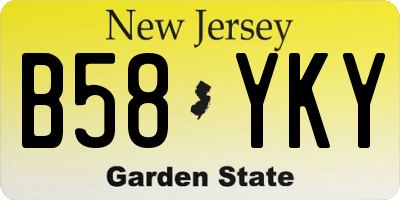 NJ license plate B58YKY