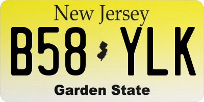 NJ license plate B58YLK