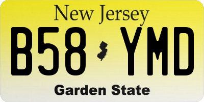 NJ license plate B58YMD