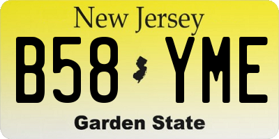 NJ license plate B58YME