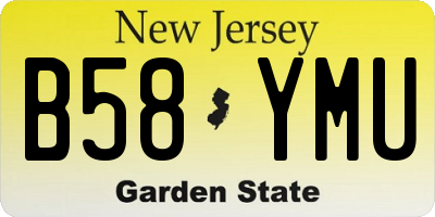 NJ license plate B58YMU